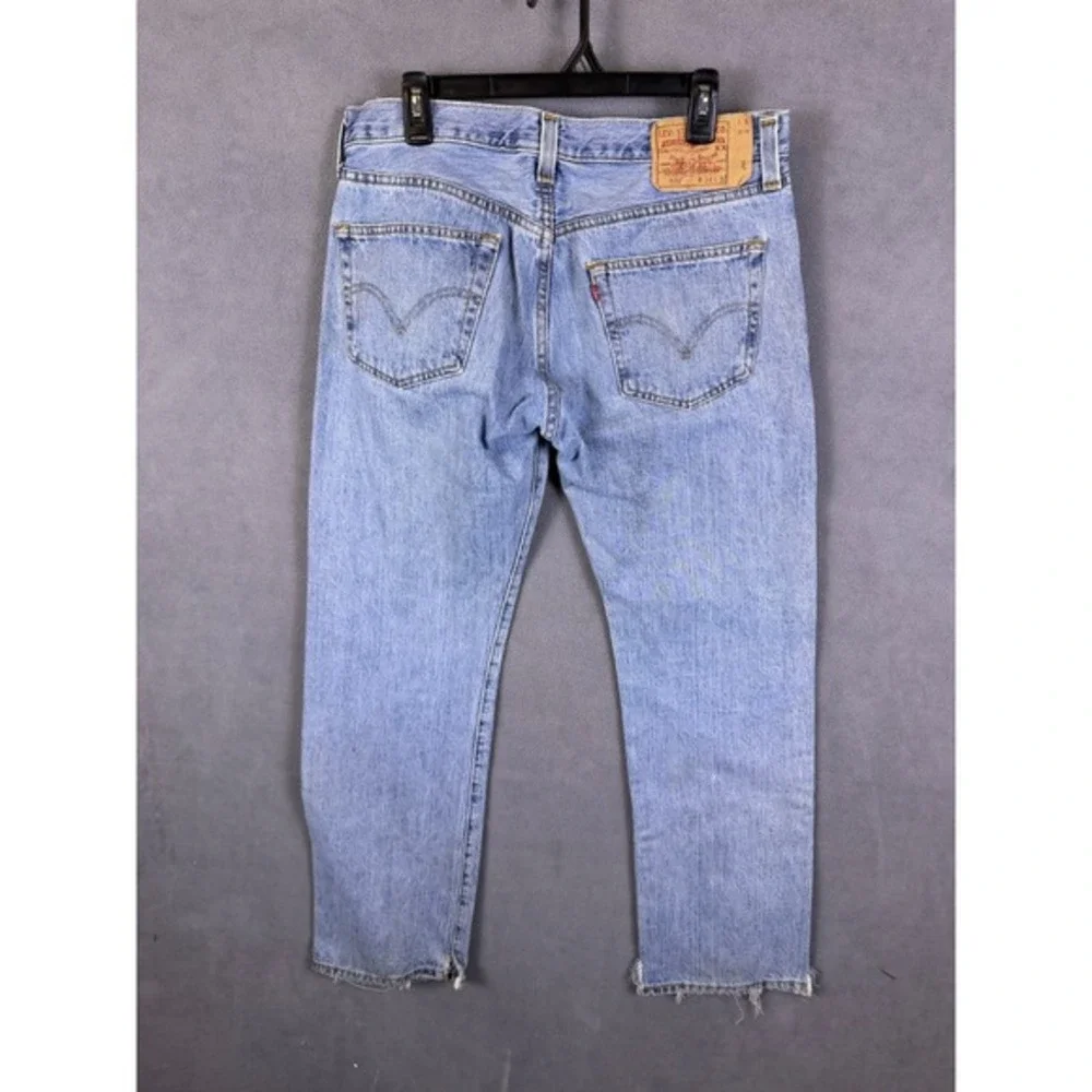 Vintage Levis 501 XX Denim‎ Jeans 38x32 Button Fly Light Wash Denim Read!